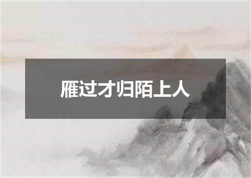 雁过才归陌上人