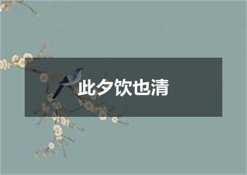 此夕饮也清