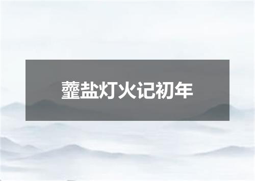 虀盐灯火记初年
