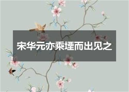 宋华元亦乘堙而出见之