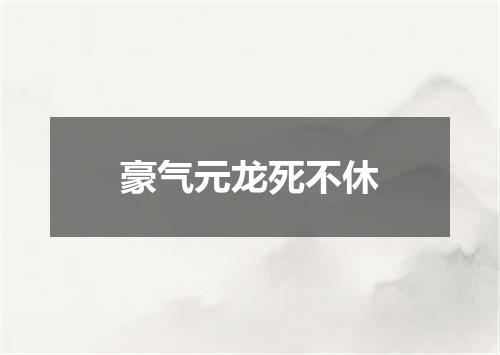 豪气元龙死不休