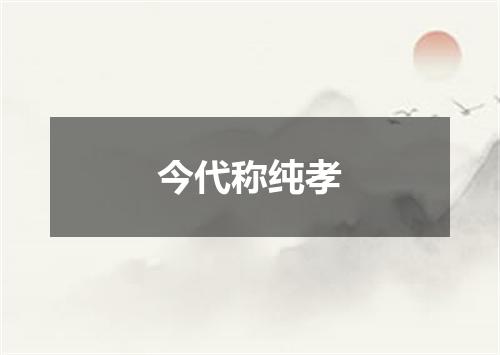 今代称纯孝