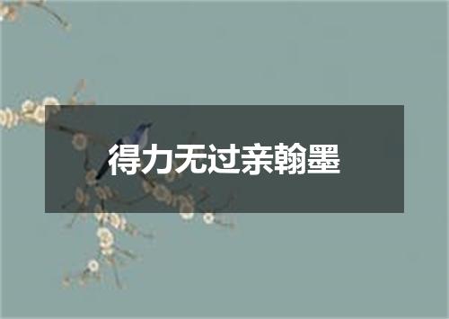 得力无过亲翰墨