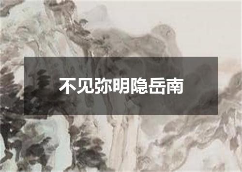 不见弥明隐岳南