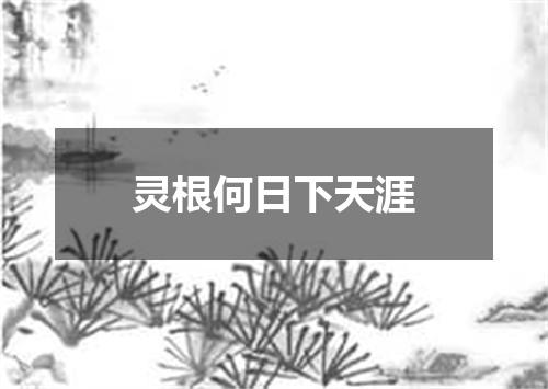 灵根何日下天涯