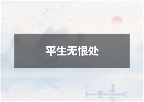 平生无恨处