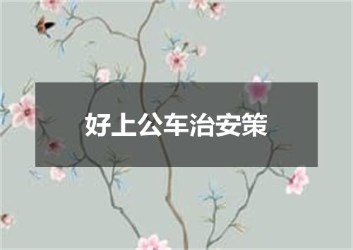 好上公车治安策