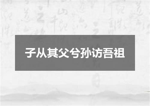 子从其父兮孙访吾祖