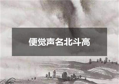 便觉声名北斗高
