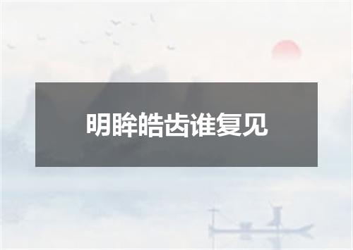 明眸皓齿谁复见