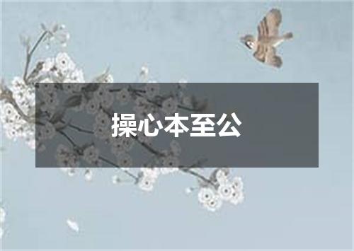 操心本至公