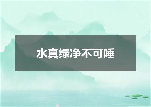 水真绿净不可唾
