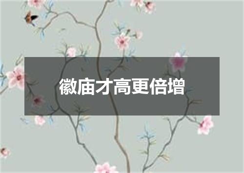 徽庙才高更倍增