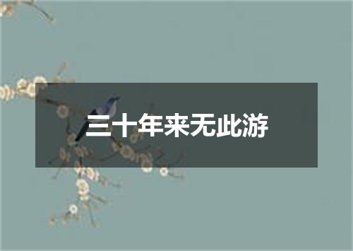 三十年来无此游