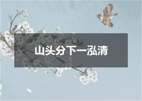 山头分下一泓清