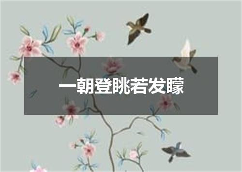 一朝登眺若发矇
