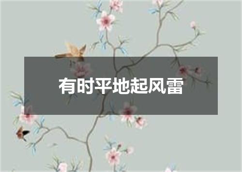 有时平地起风雷