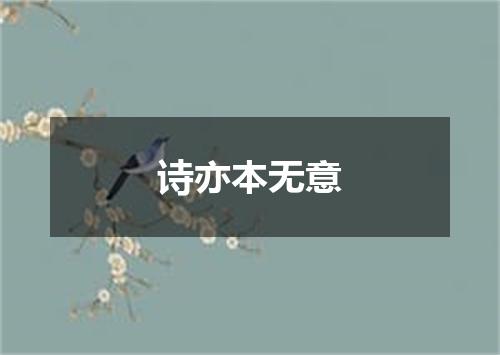 诗亦本无意