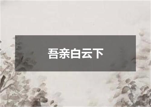 吾亲白云下