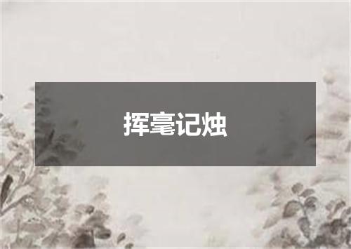 挥毫记烛