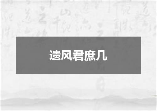 遗风君庶几