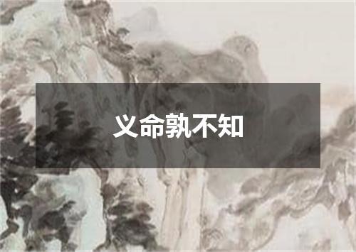 义命孰不知