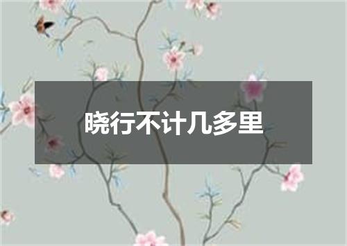 晓行不计几多里