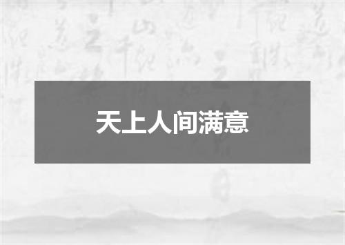 天上人间满意