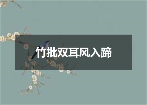 竹批双耳风入蹄