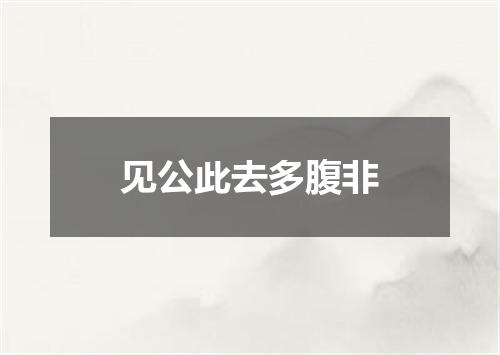 见公此去多腹非