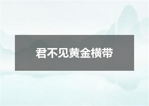 君不见黄金横带