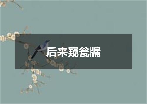 后来窥瓮牖
