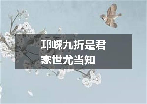 邛崃九折是君家世尤当知