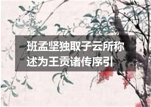 班孟坚独取子云所称述为王贡诸传序引