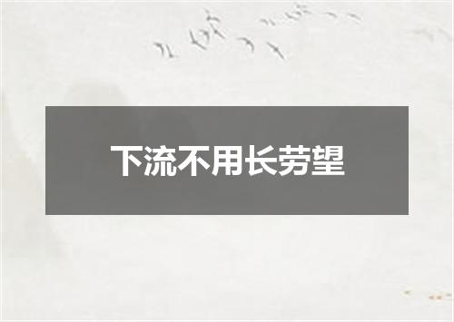 下流不用长劳望