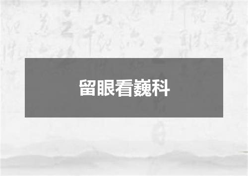留眼看巍科