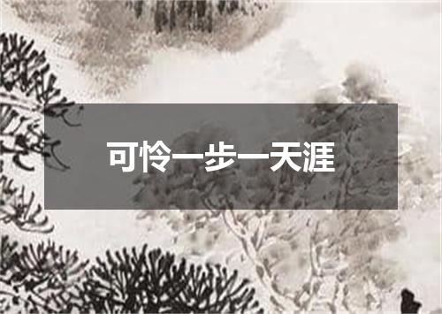 可怜一步一天涯