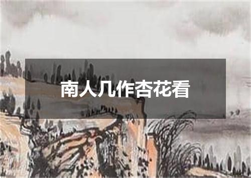 南人几作杏花看