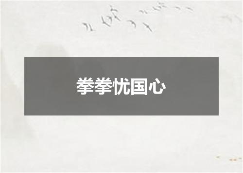 拳拳忧国心