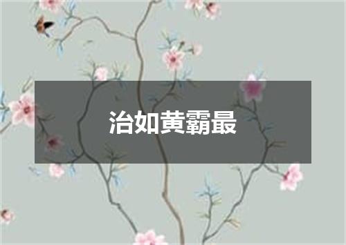 治如黄霸最