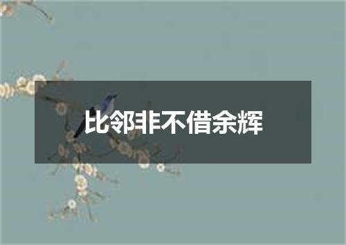 比邻非不借余辉