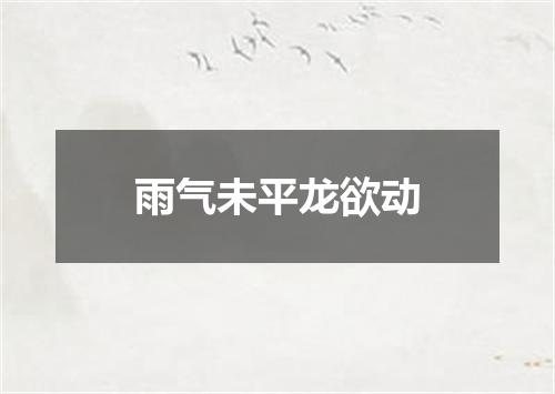 雨气未平龙欲动