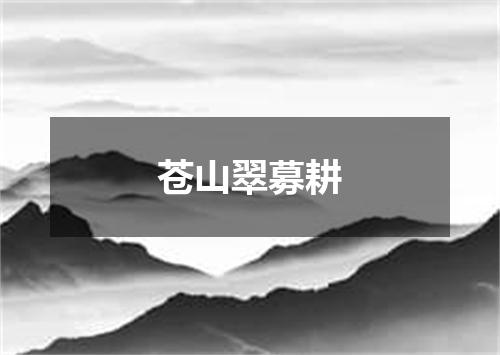 苍山翠募耕