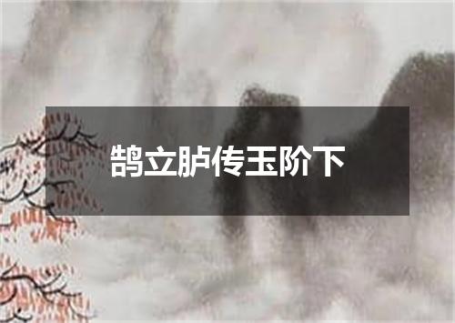 鹄立胪传玉阶下