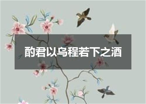 酌君以乌程若下之酒