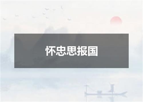怀忠思报国