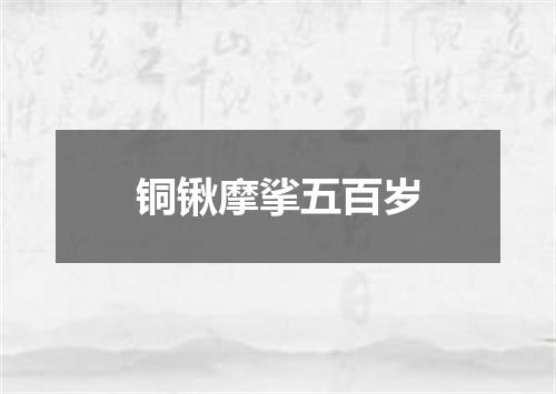 铜锹摩挲五百岁