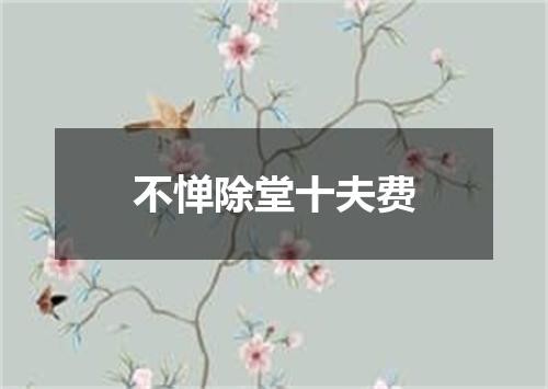 不惮除堂十夫费