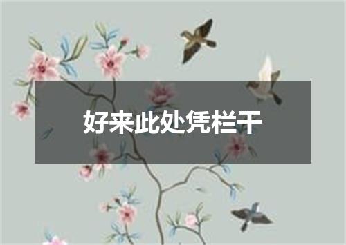 好来此处凭栏干