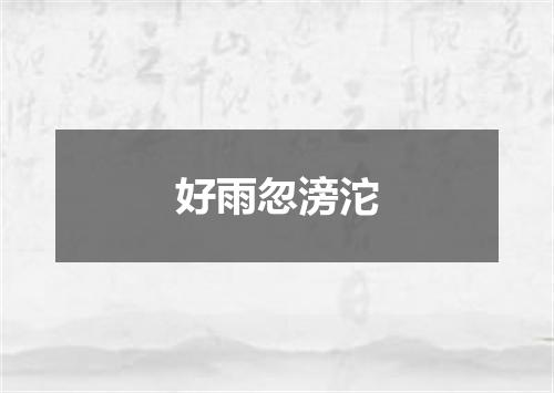 好雨忽滂沱
